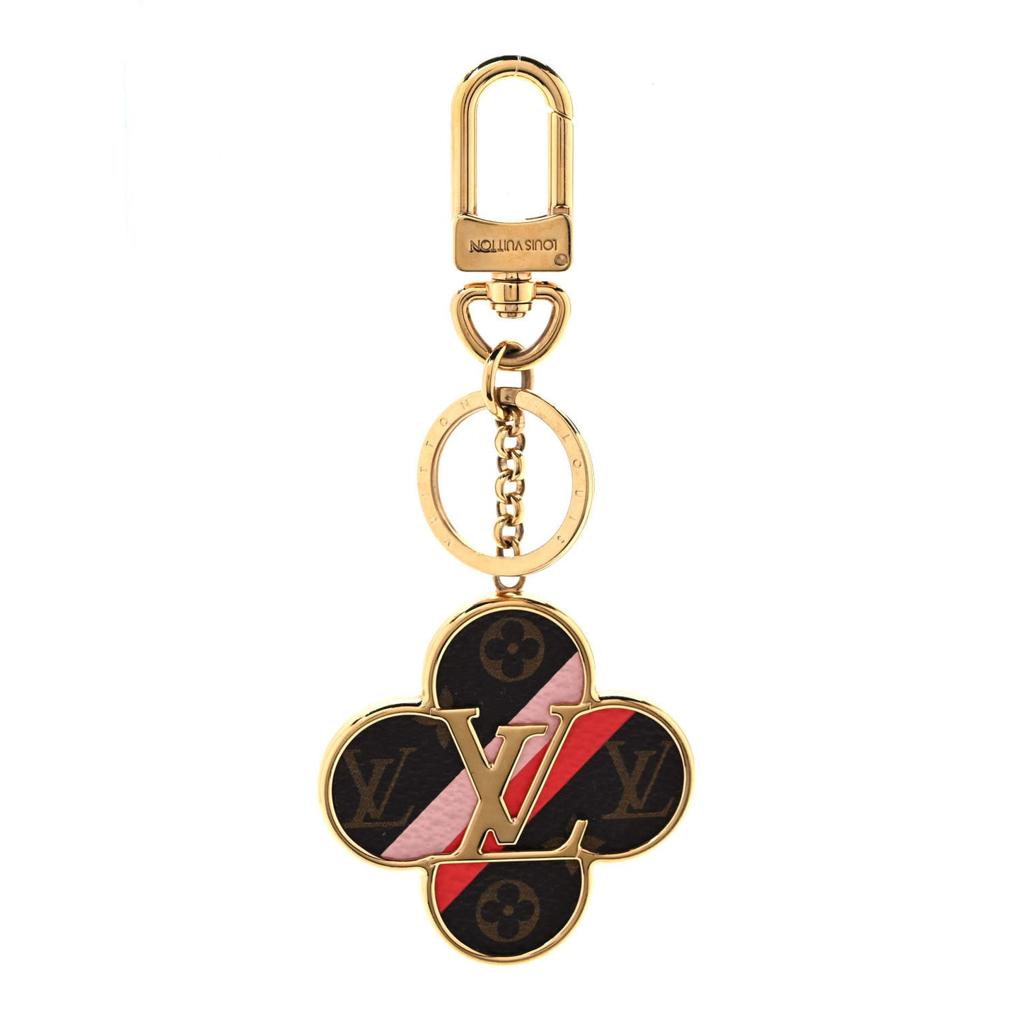 Metal Monogram Into The Flower Bag Charm Key Holder