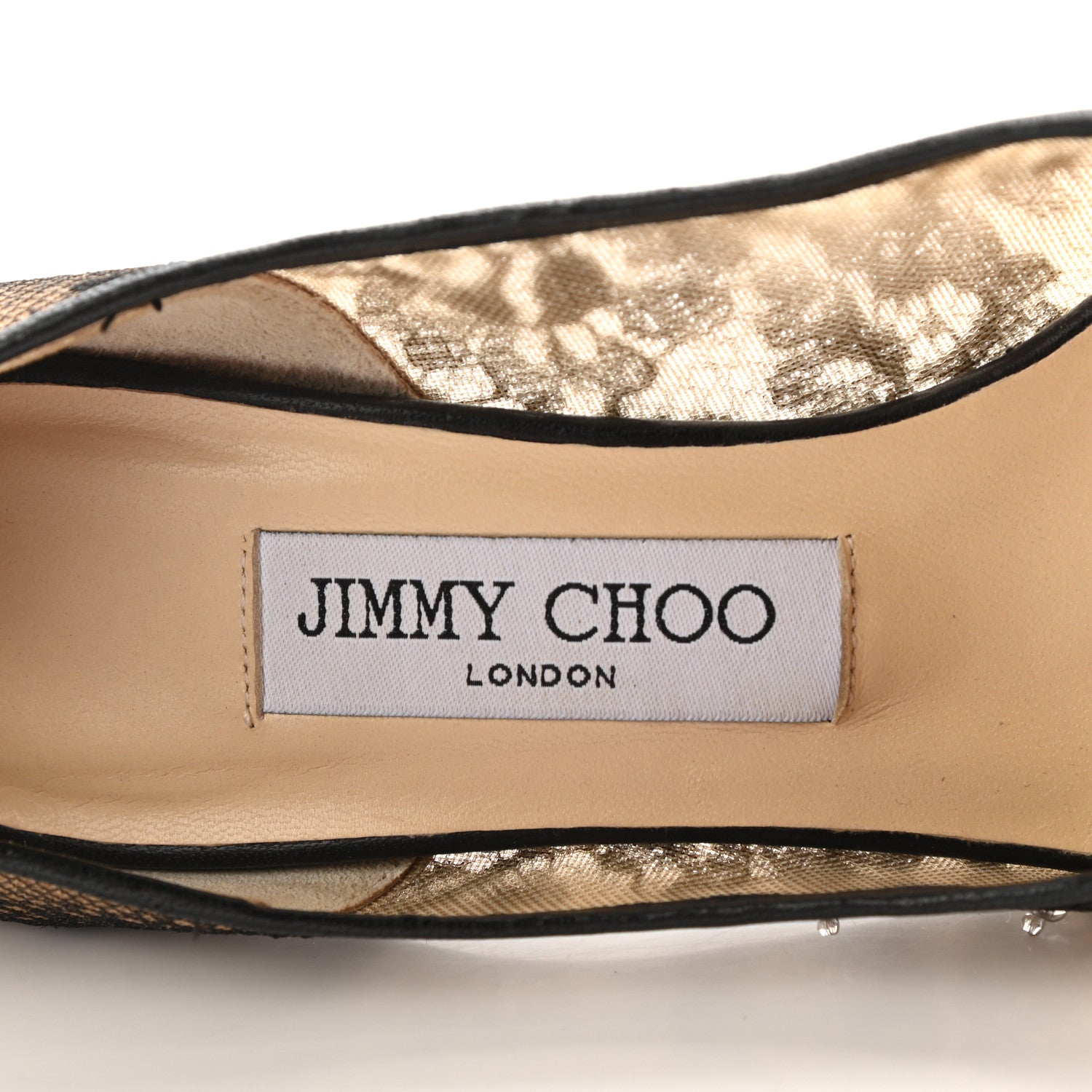Jimmy Choo Lace Mesh Crystal Lyzo 100 Pumps 36 Black 7 of 11