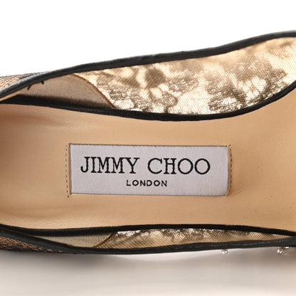 Jimmy Choo Lace Mesh Crystal Lyzo 100 Pumps 36 Black 7 of 11