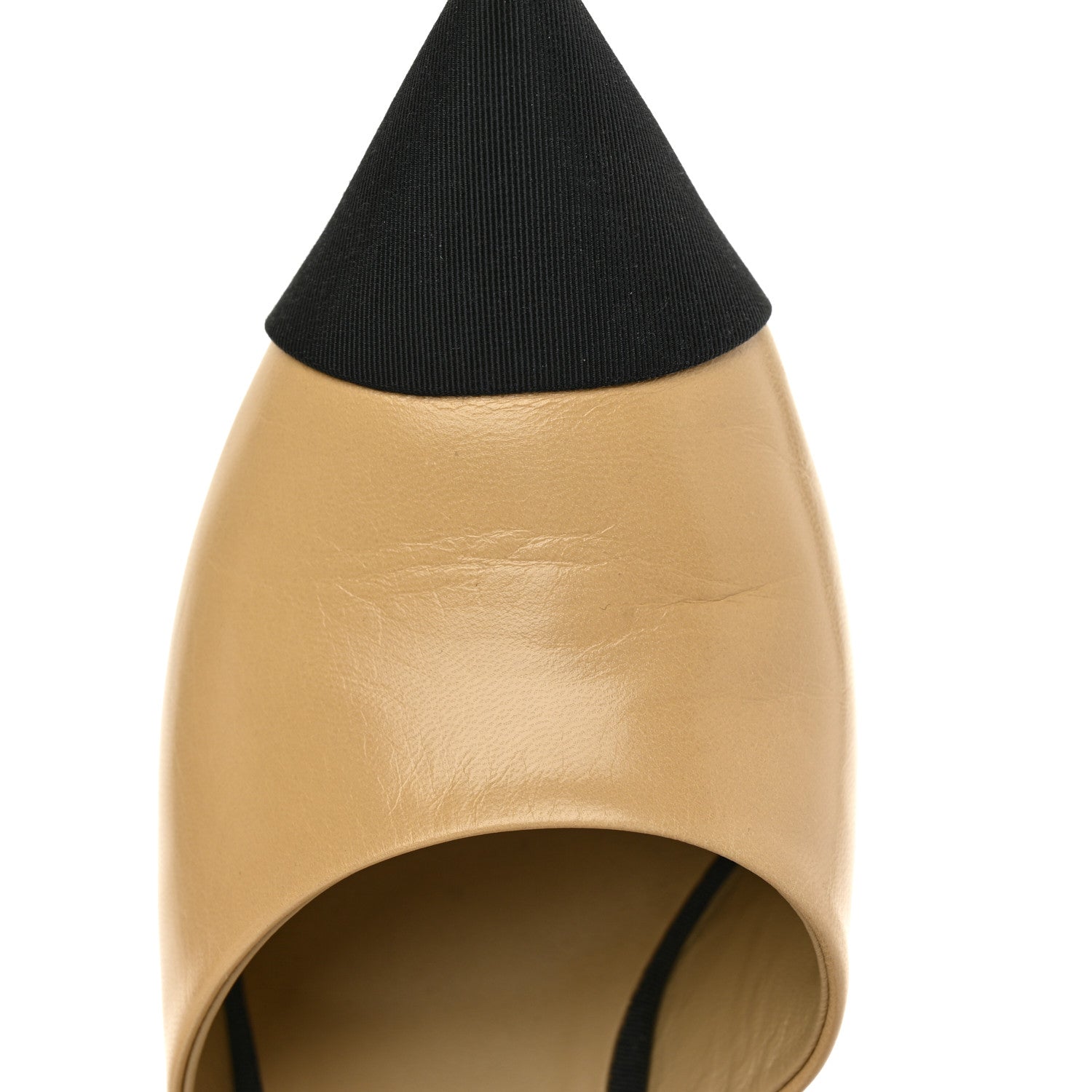 Chanel Lambskin Grosgrain Cap Toe Pearl Mule 39.5 Beige Black 12 of 12