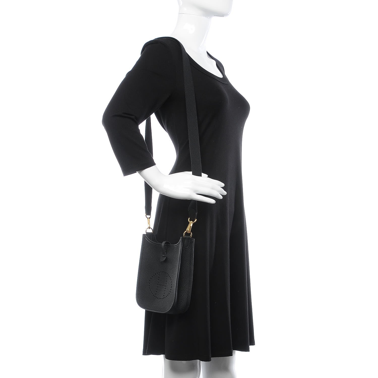 Hermes Taurillon Clemence Evelyne TPM Black 2 of 8