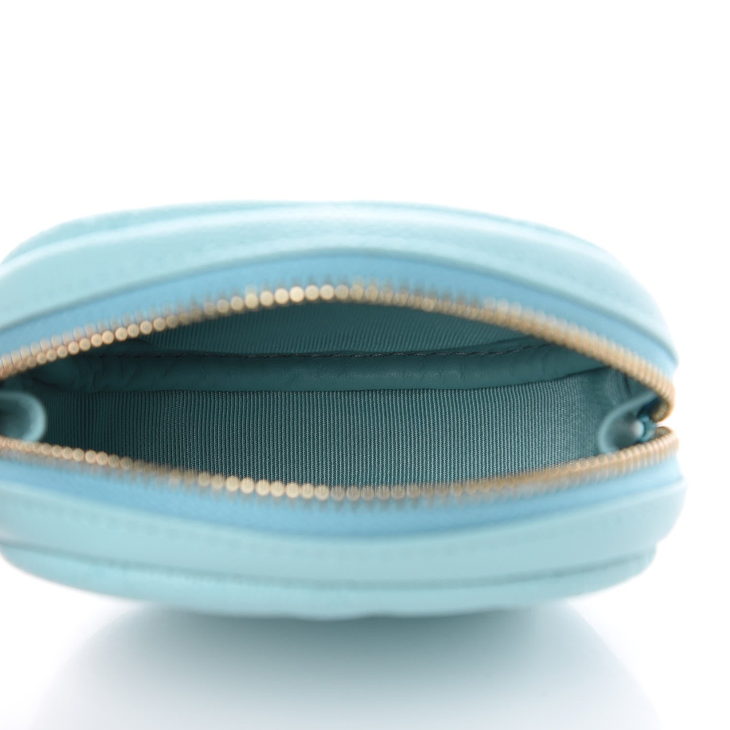 Chanel Caviar Quilted Zip Around Classic Coin Purse Light Blue 6 of 9