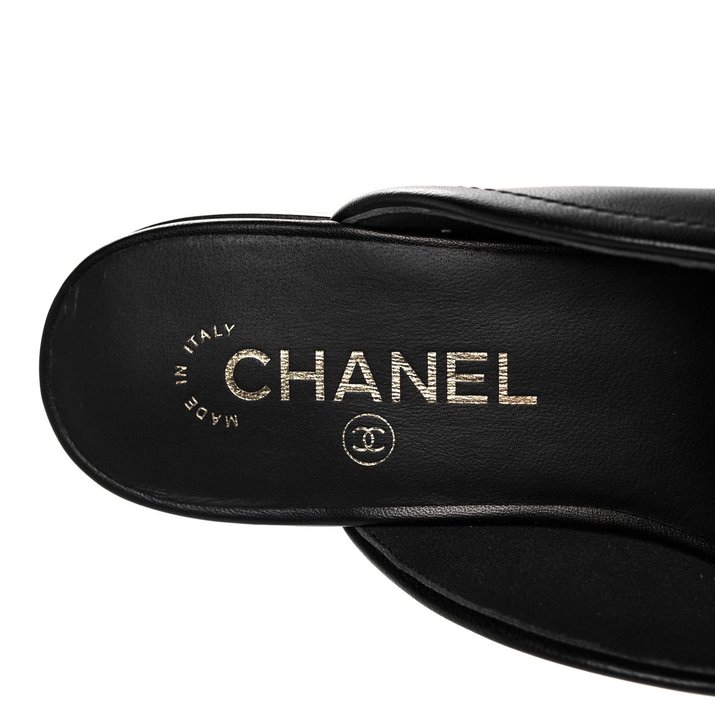 Lambskin Pearl CC Mules 38.5 Black