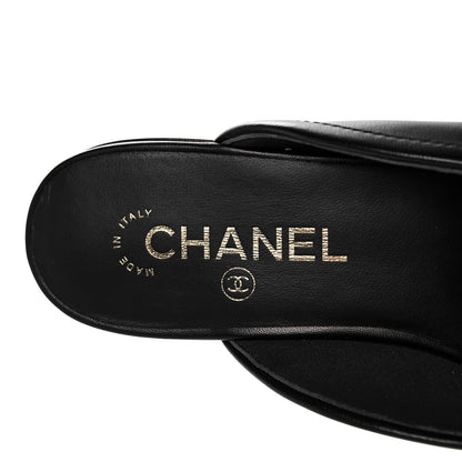 Chanel Lambskin Pearl CC Mules 38.5 Black 7 of 9