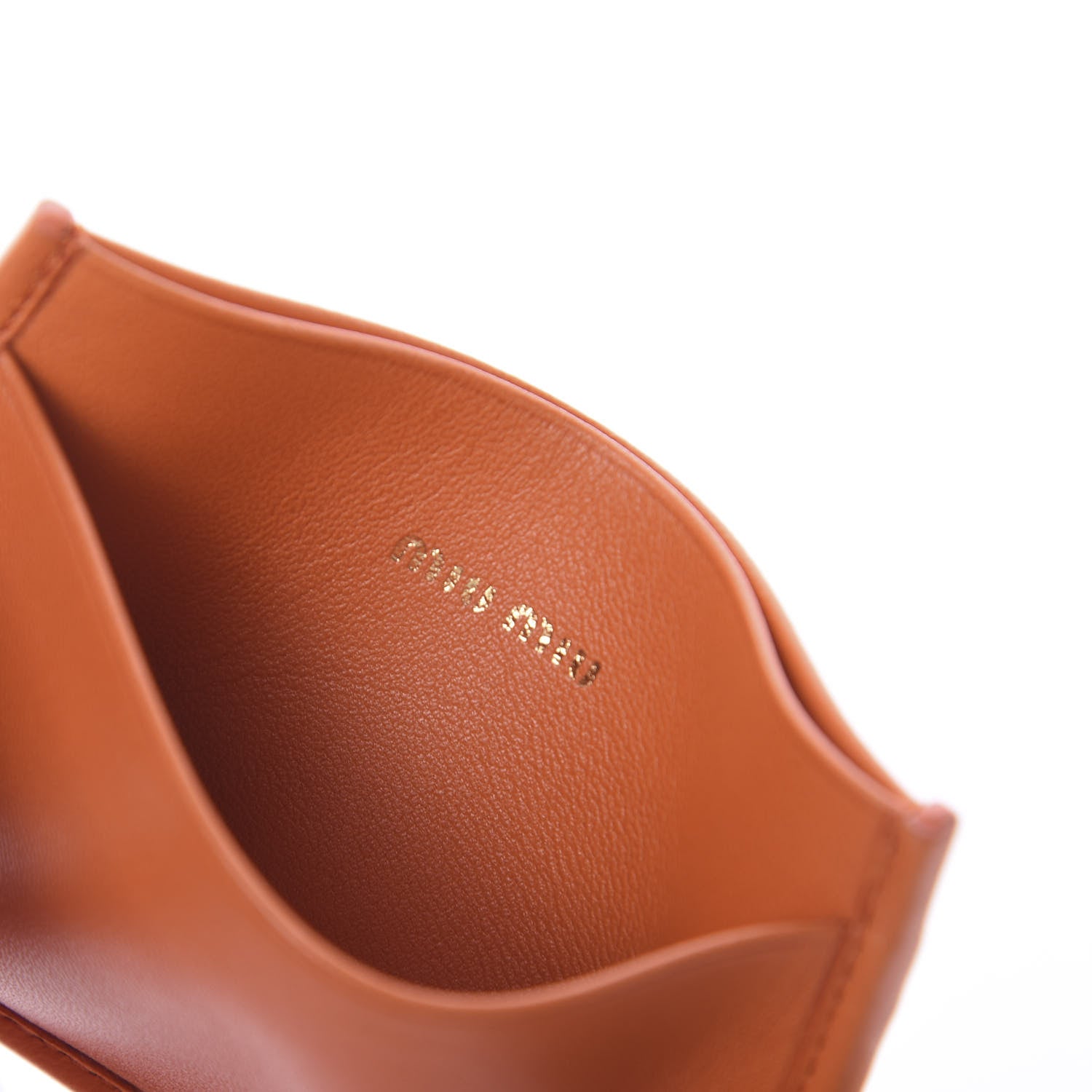 Miu Miu Nappa Matelasse Card Case Papaya 5 of 6
