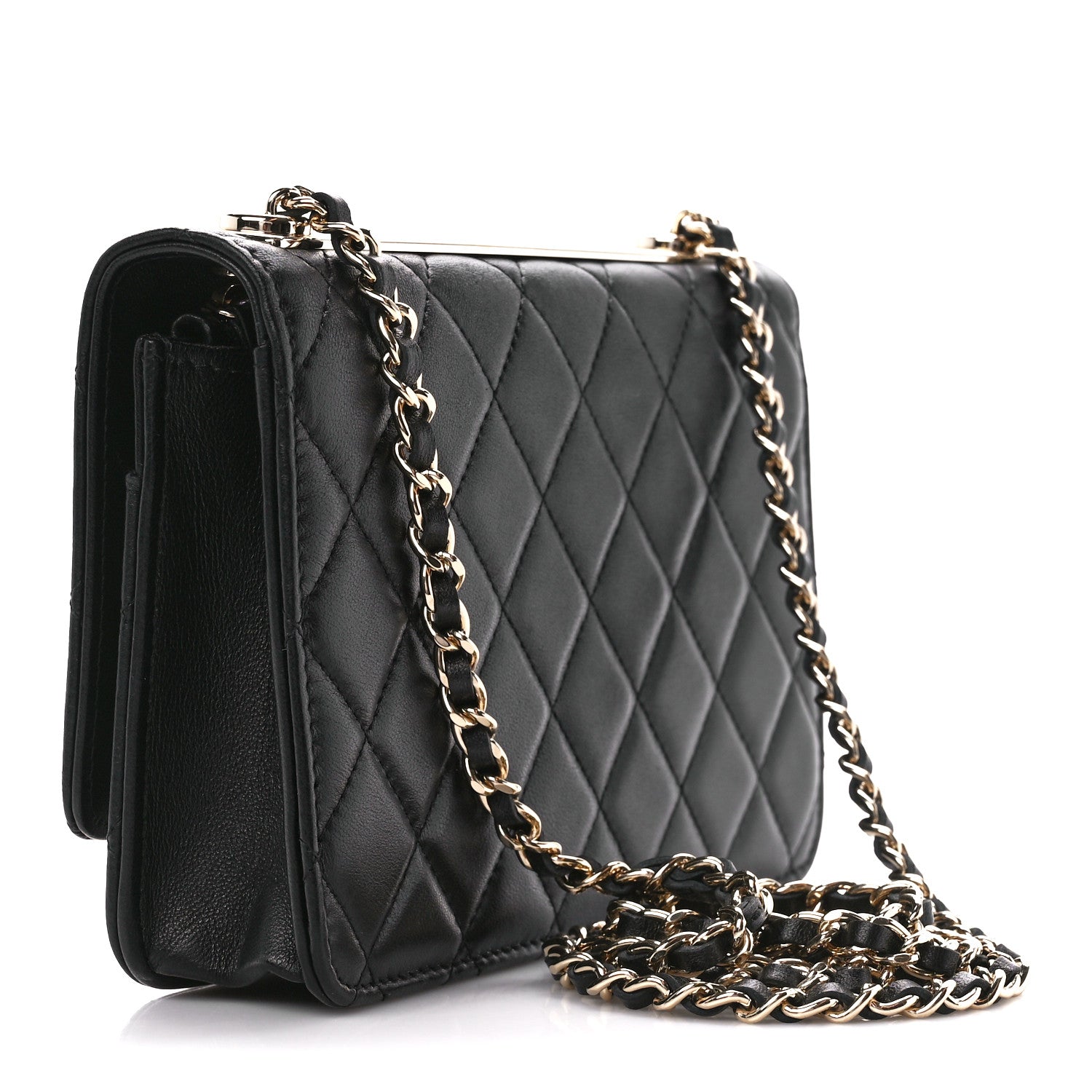 Chanel Lambskin Quilted Trendy CC Wallet On Chain WOC Black 2 of 13