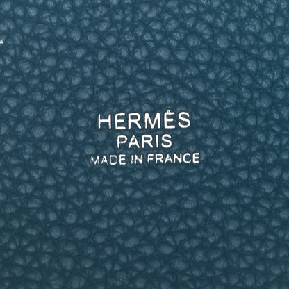 Hermes Taurillon Clemence Eclat Picotin Lock 18 PM Vert Bosphore Deep Blue 6 of 11