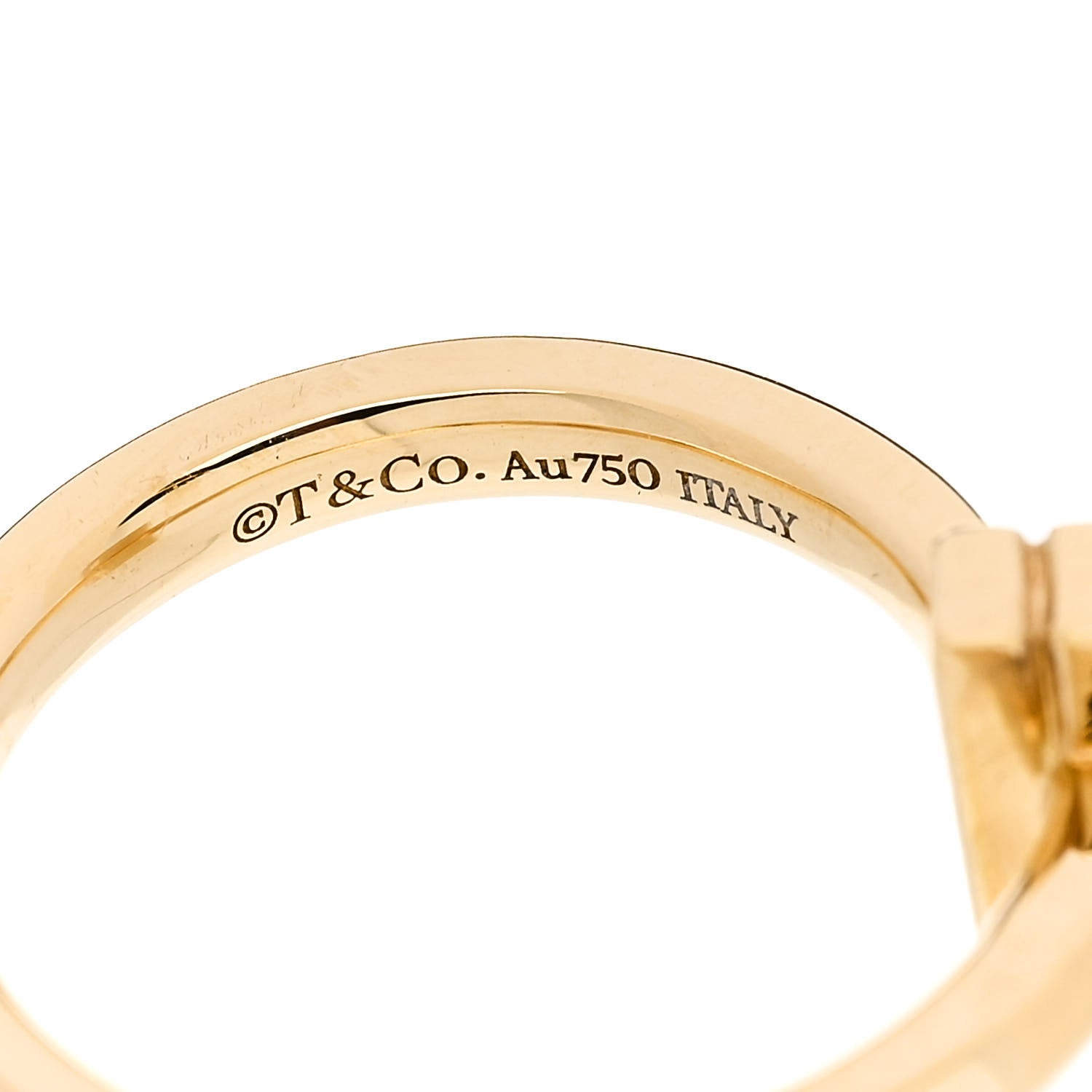 Tiffany 18K Yellow Gold Diamond 2.5mm T T1 Ring 48 4.5 4 of 4