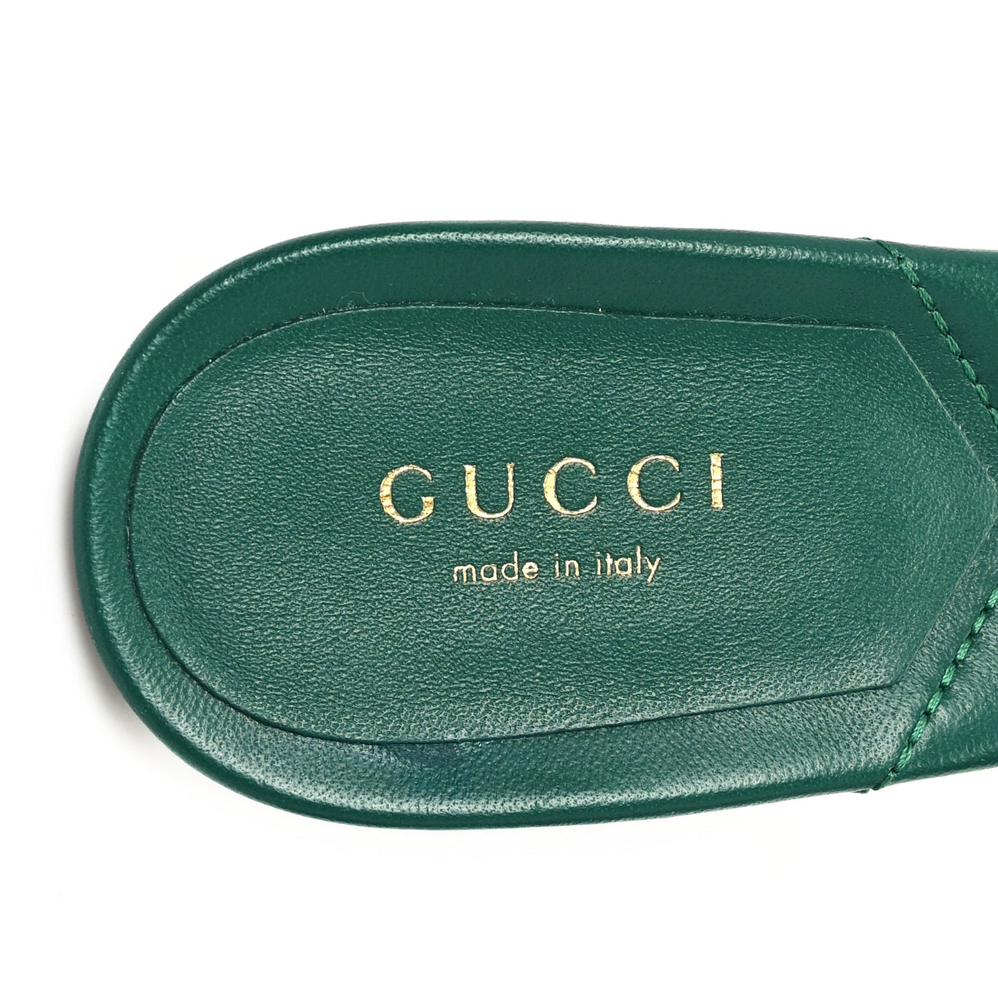Nappa Matelasse GG Marmont 75mm Slide Sandals 36 Emerald