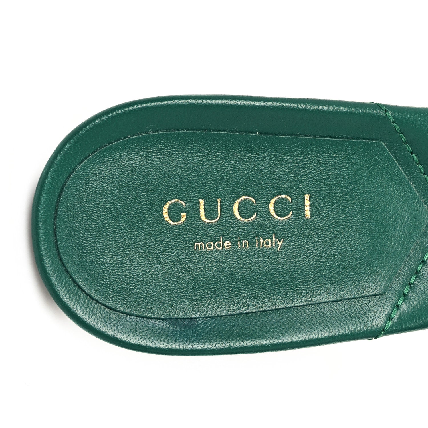 Gucci Nappa Matelasse GG Marmont 75mm Slide Sandals 36 Emerald 8 of 10