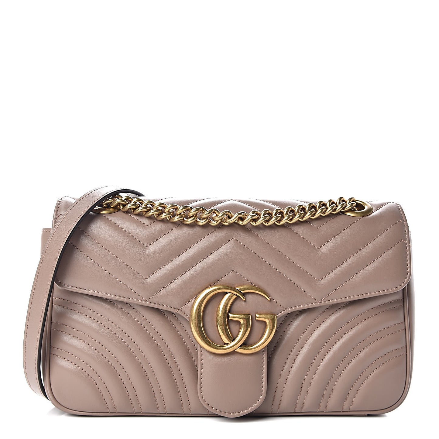 Calfskin Matelasse Small GG Marmont Shoulder Bag Porcelain Rose