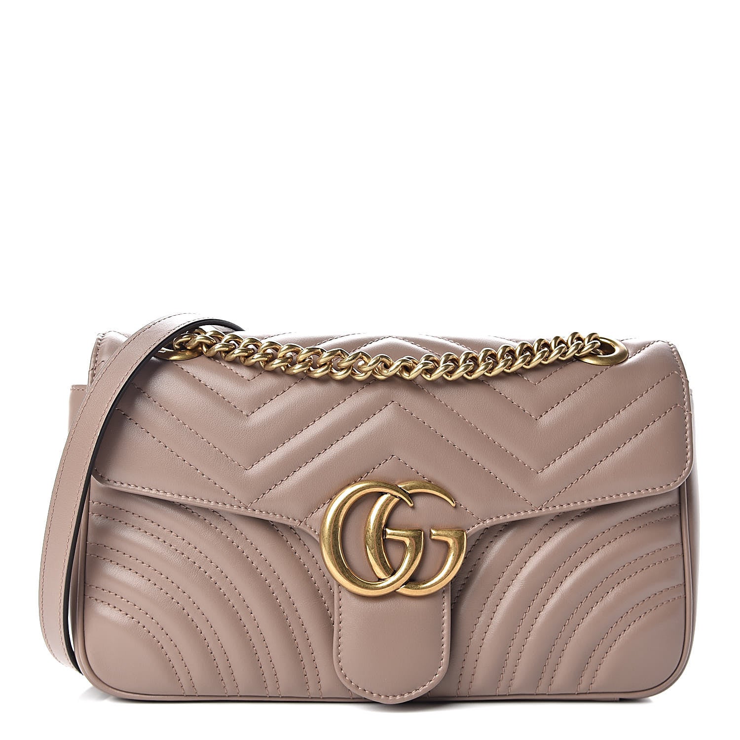 Gucci Calfskin Matelasse Small GG Marmont Shoulder Bag Porcelain Rose 1 of 10