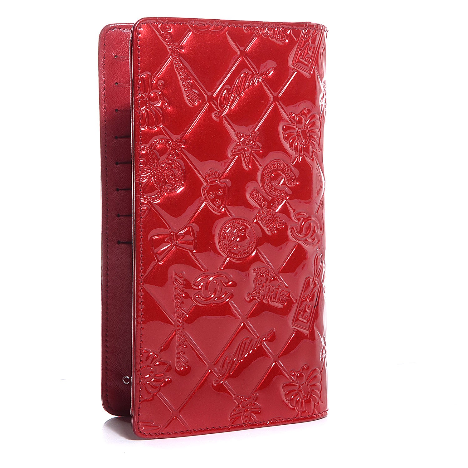 Chanel Patent Lucky Symbols Yen Wallet Red 3 of 9
