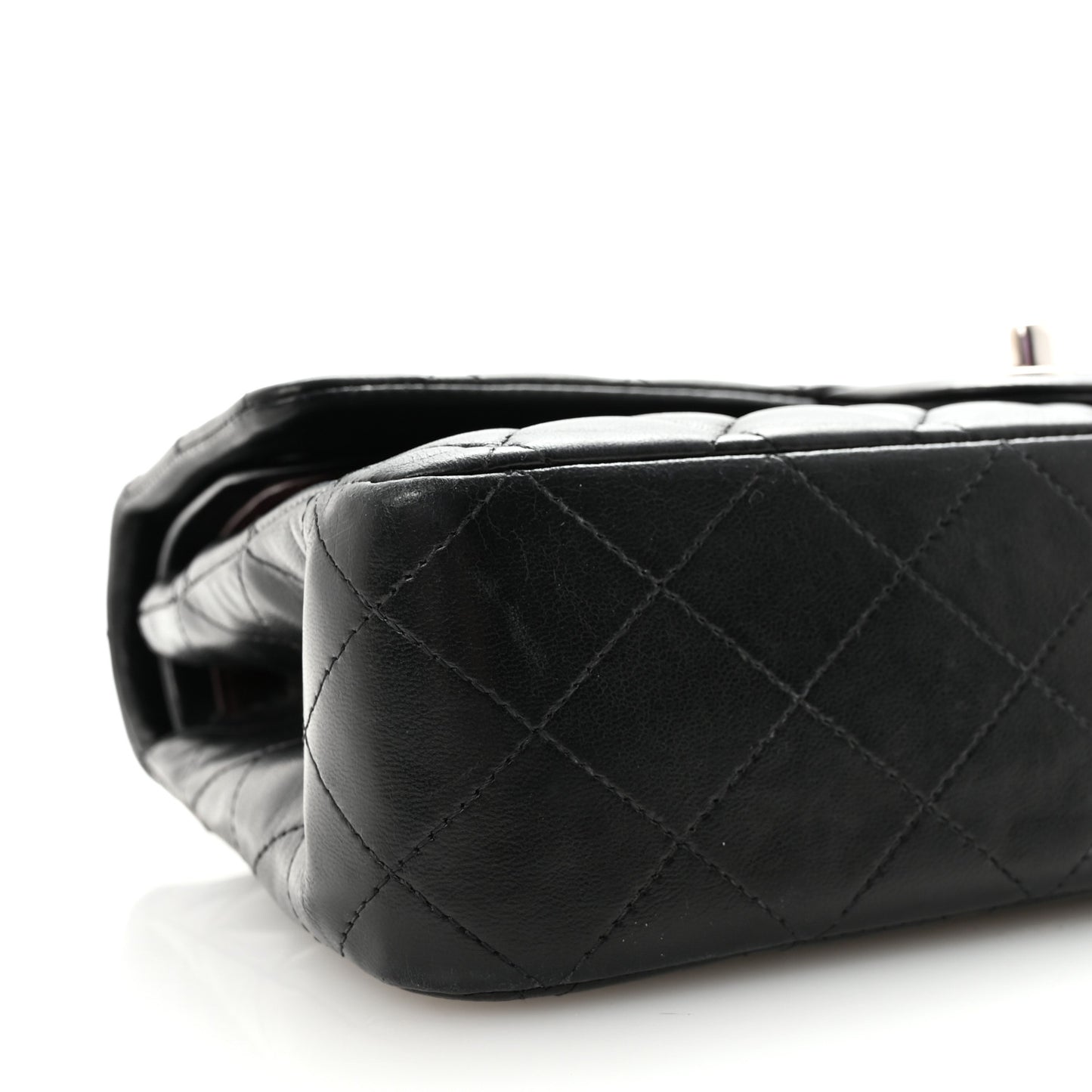 Lambskin Quilted Medium Double Flap Black