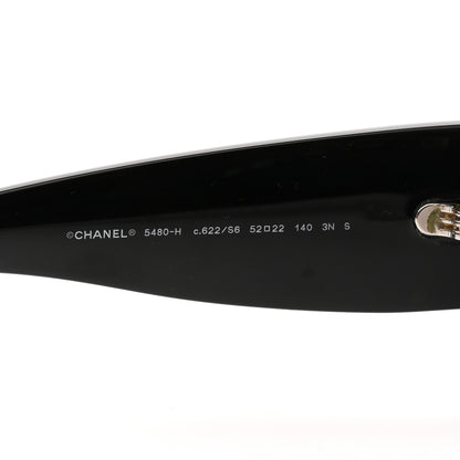Chanel Acetate Pearl Rectangle Sunglasses 5480-H Black 5 of 8