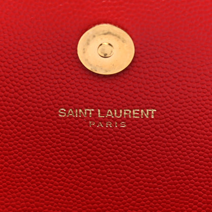 Saint Laurent Calfskin Classic Monogram Cassandre Clutch Rouge Orient 7 of 10