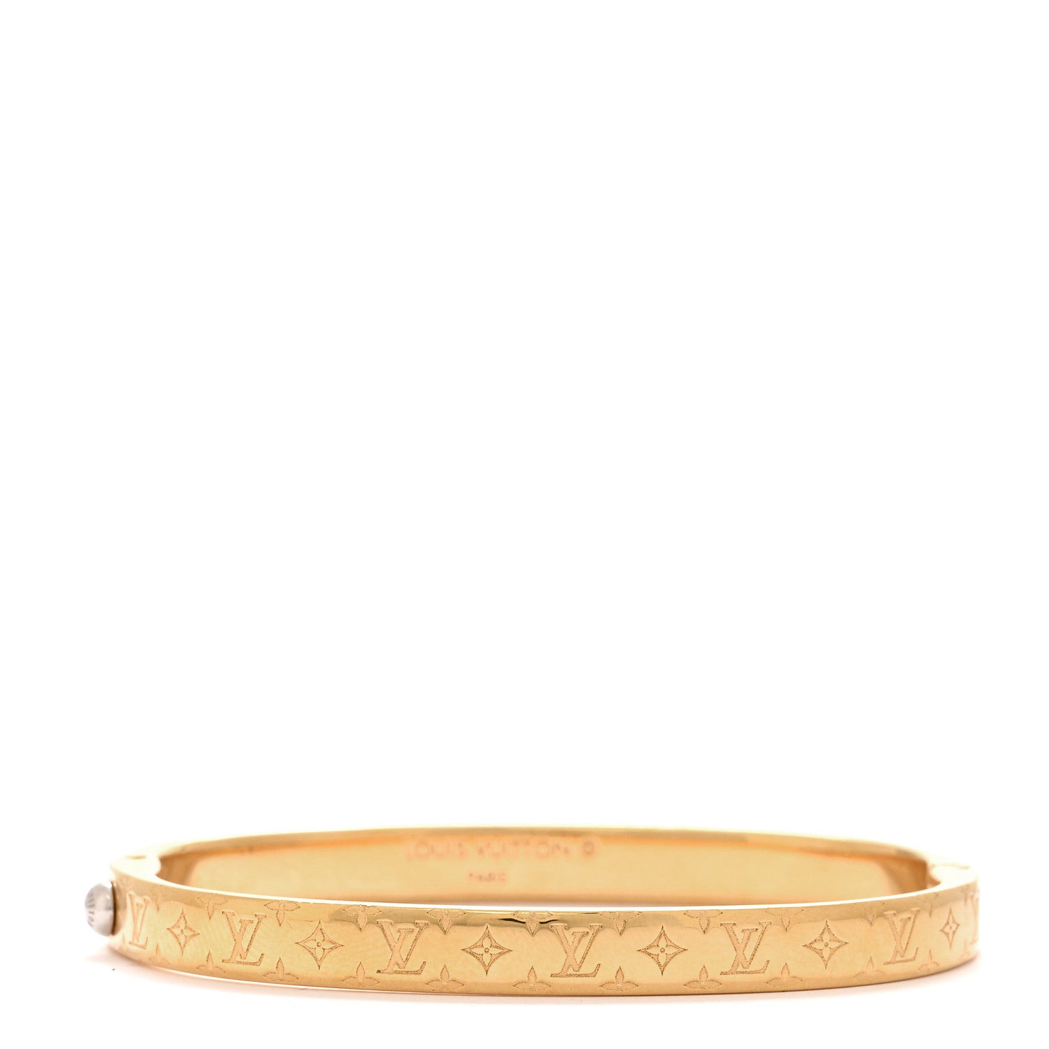 Louis Vuitton Brass Monogram Nanogram Bracelet S Gold 1 of 5