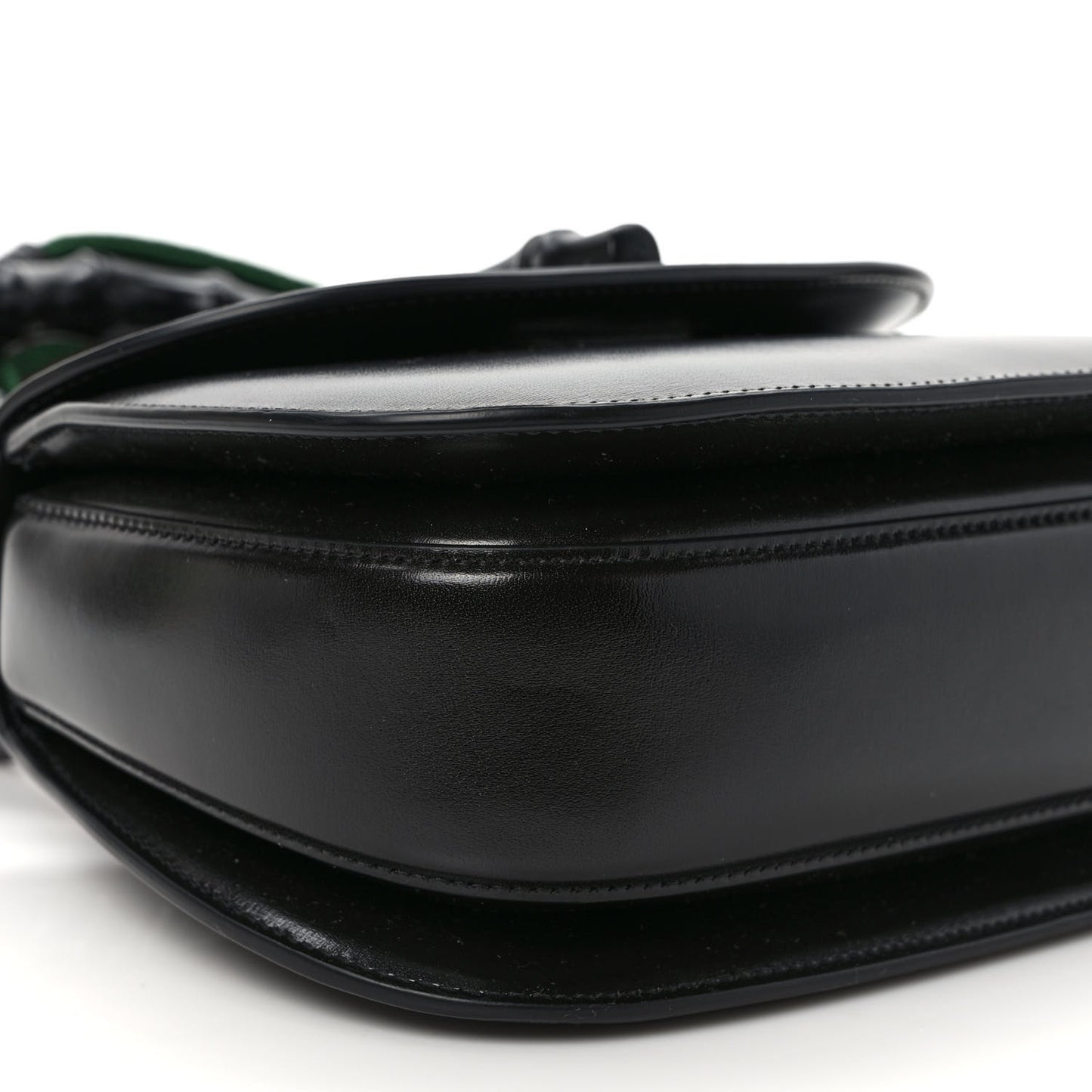 Boarded Dyana Lux Calfskin Web Monochrome Small Bamboo 1947 Top Handle Bag Black