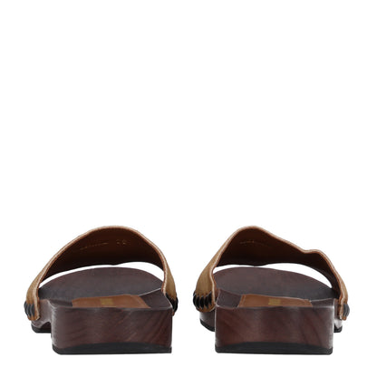 Miu Miu Suede Logo Slide Clogs 36 Cannella 6 of 10