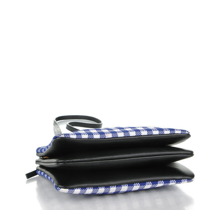 Celine Gingham Lambskin Small Trio Crossbody Bag Cobalt 4 of 8
