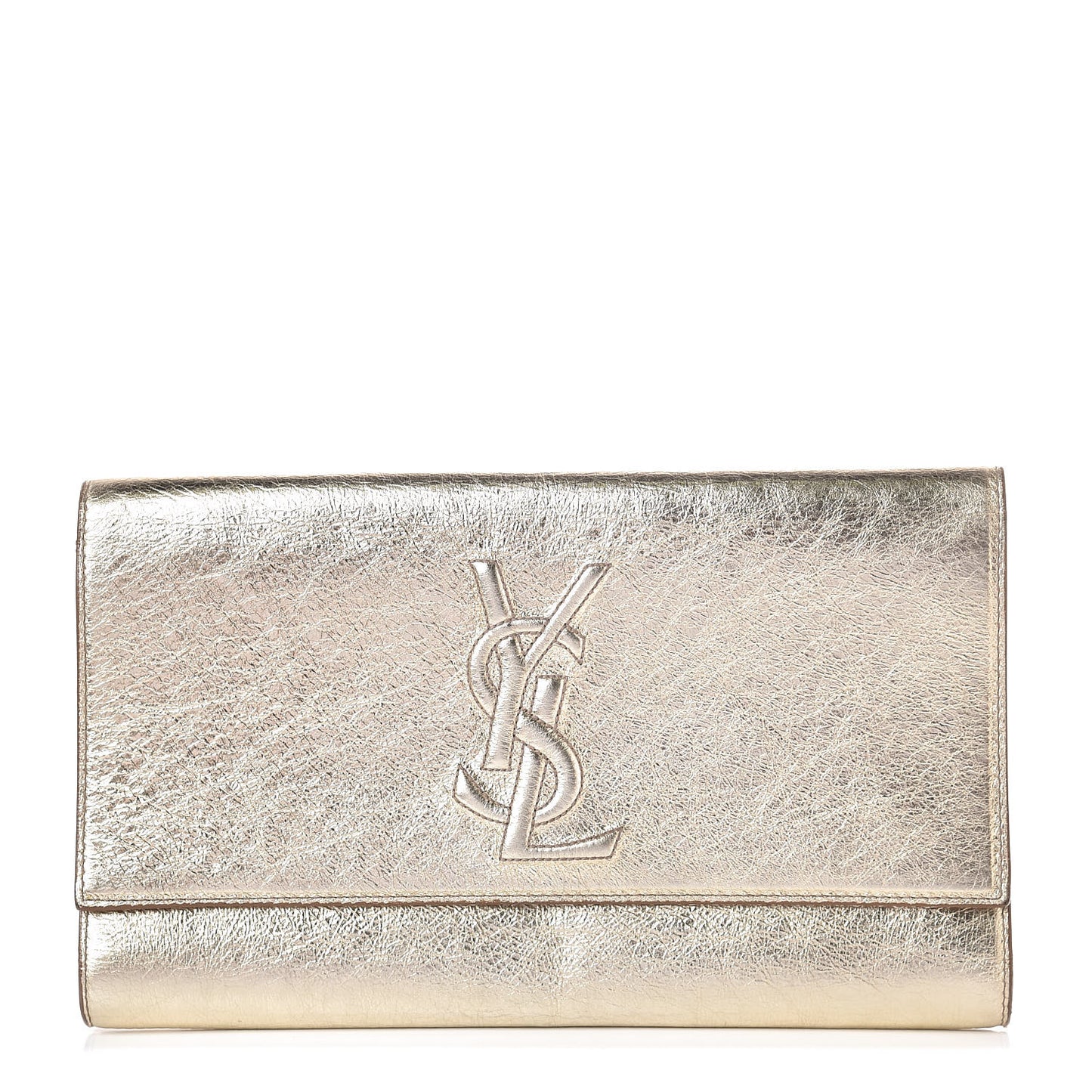 Metallic Calfskin Monogram Large Belle De Jour Clutch Gold
