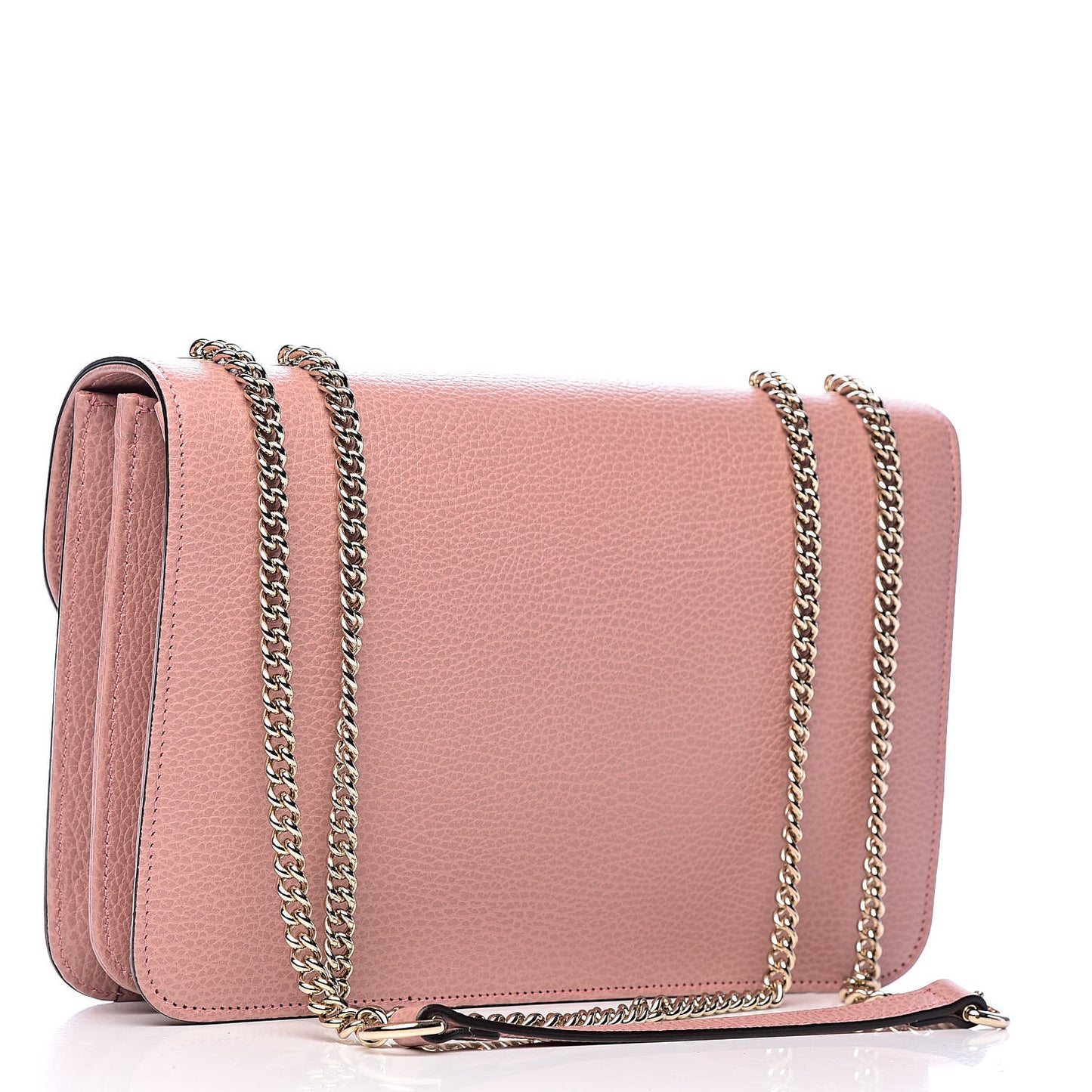 Dollar Calfskin Interlocking G Shoulder Bag Soft Pink