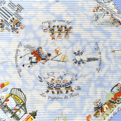 Hermes Silk Plisse Les Pigeons Scarf 90 2 of 4