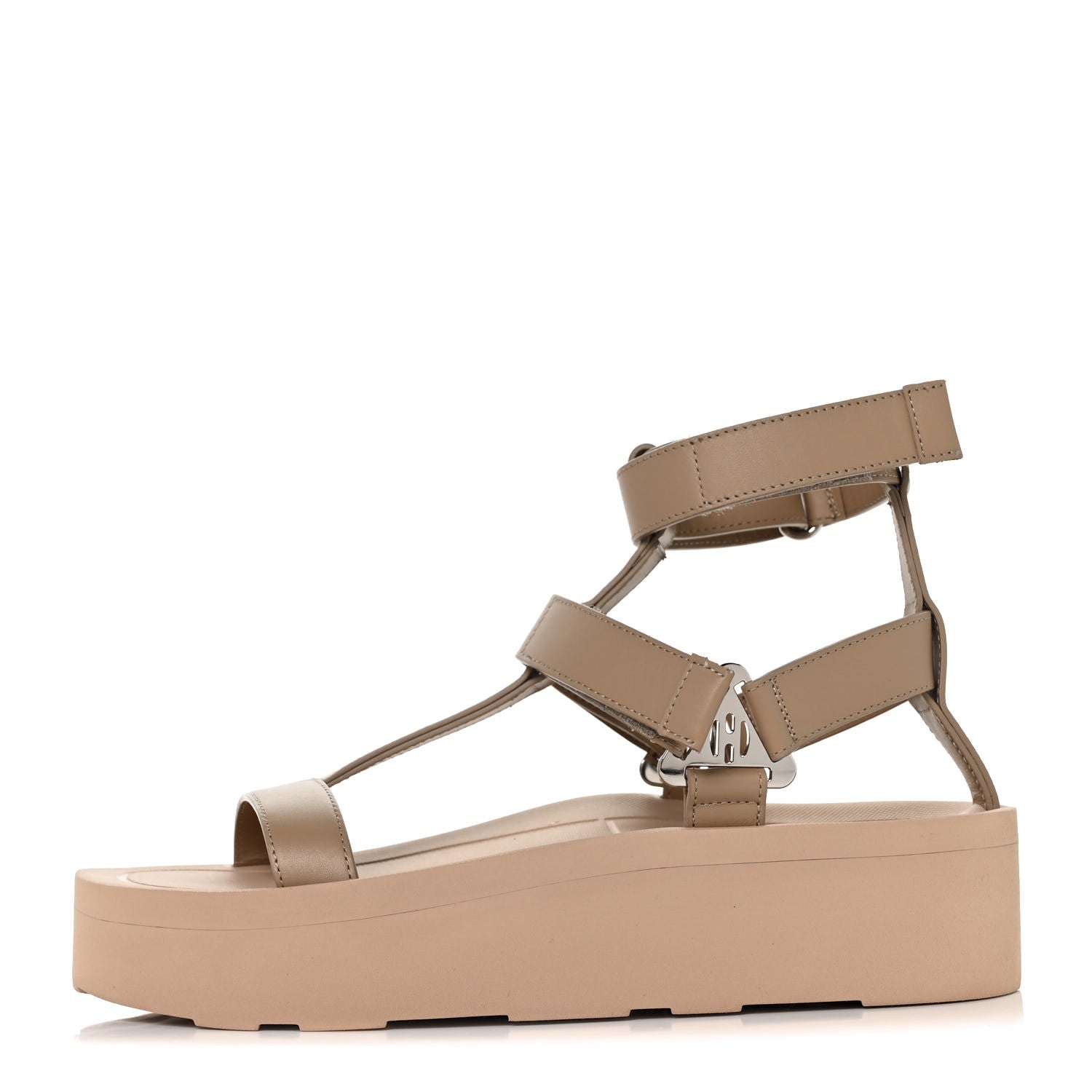Hermes Calfskin Womens Enid Sandals 36 Argile 1 of 7