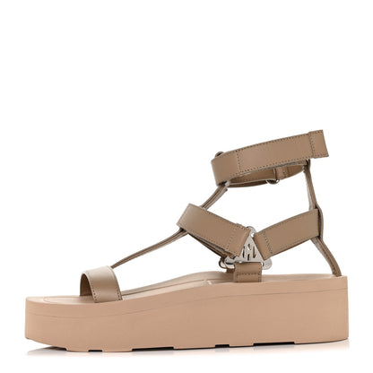 Hermes Calfskin Womens Enid Sandals 36 Argile 1 of 7
