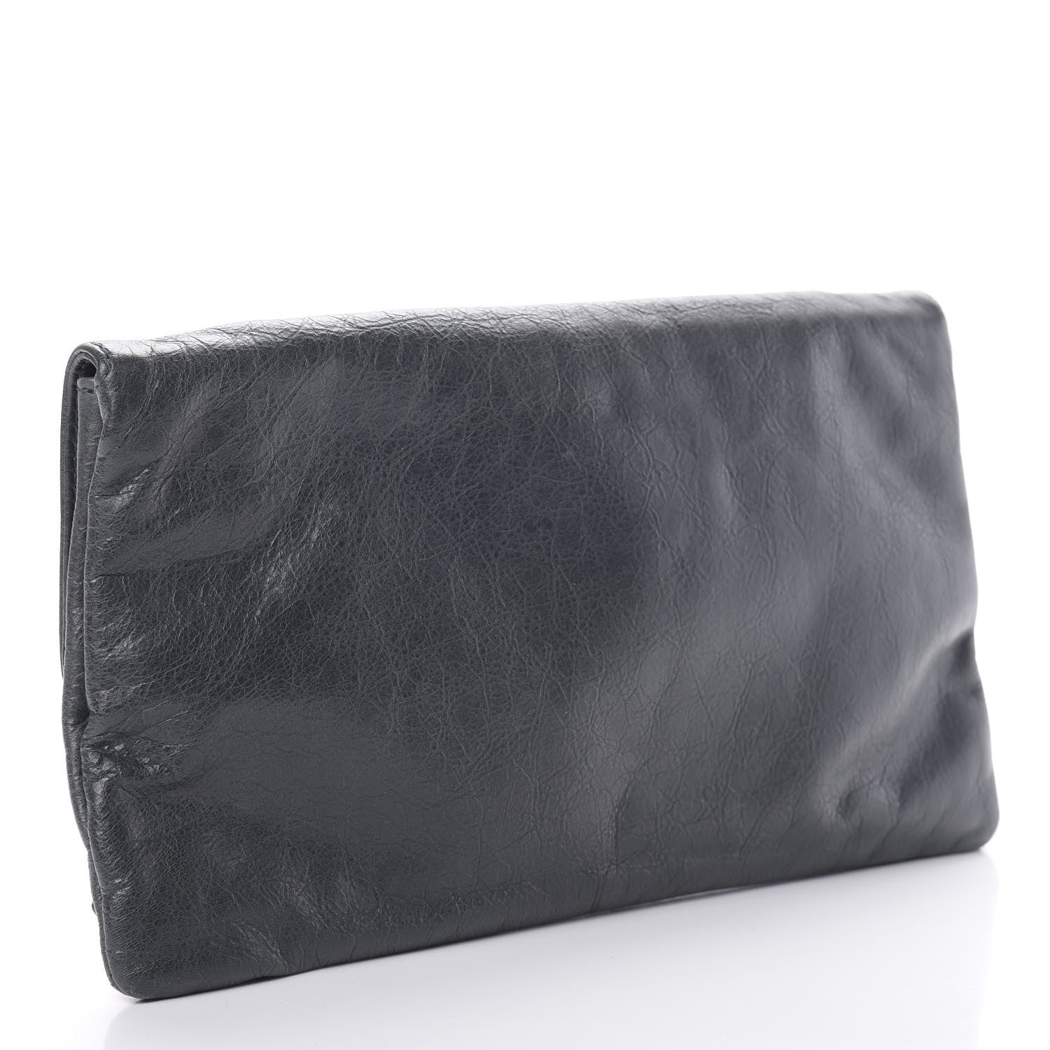 Balenciaga Agneau Giant 21 Gold Hardware Envelope Clutch Anthracite 3 of 7