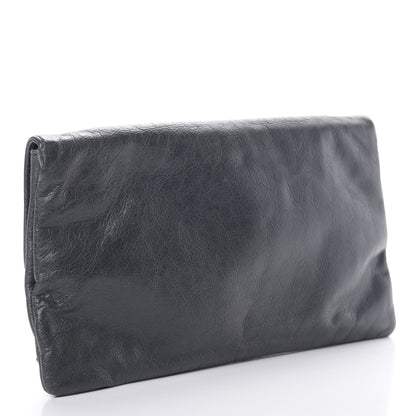 Balenciaga Agneau Giant 21 Gold Hardware Envelope Clutch Anthracite 3 of 7