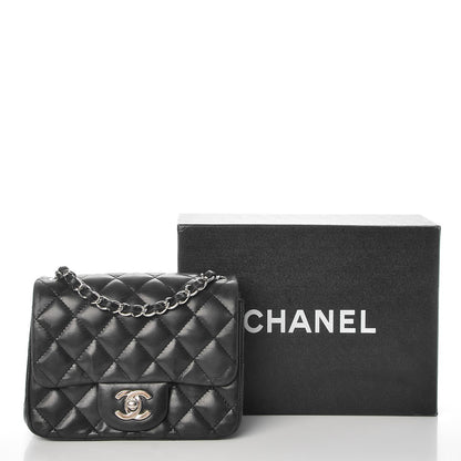 Chanel Lambskin Quilted Mini Square Flap Black 8 of 8