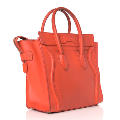 Celine Smooth Calfskin Micro Luggage Bright Orange 2 of 30