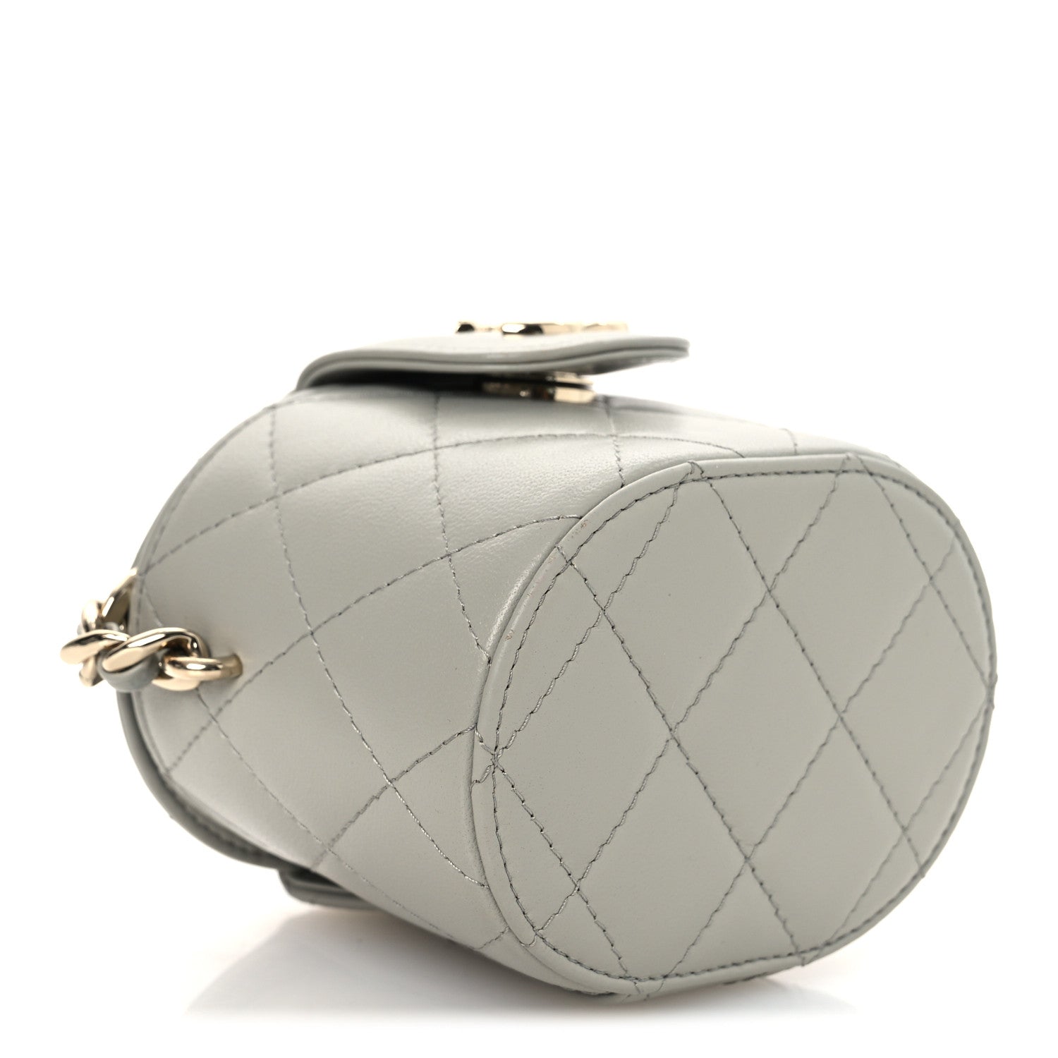 Chanel Lambskin Quilted Mini Vanity Case With Chain Grey 4 of 10