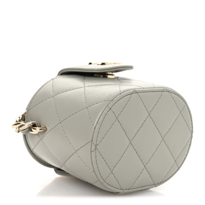 Chanel Lambskin Quilted Mini Vanity Case With Chain Grey 4 of 10