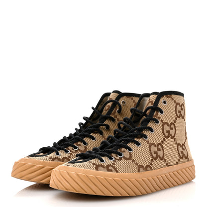 Gucci Monogram Jumbo GG New Lace Papin Mens Tortuga High Top Sneakers 8.5 Ebony Black 4 of 10