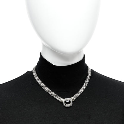 David Yurman Sterling Silver 14K Yellow Gold Black Onyx Double Wheat Chain Necklace 2 of 6