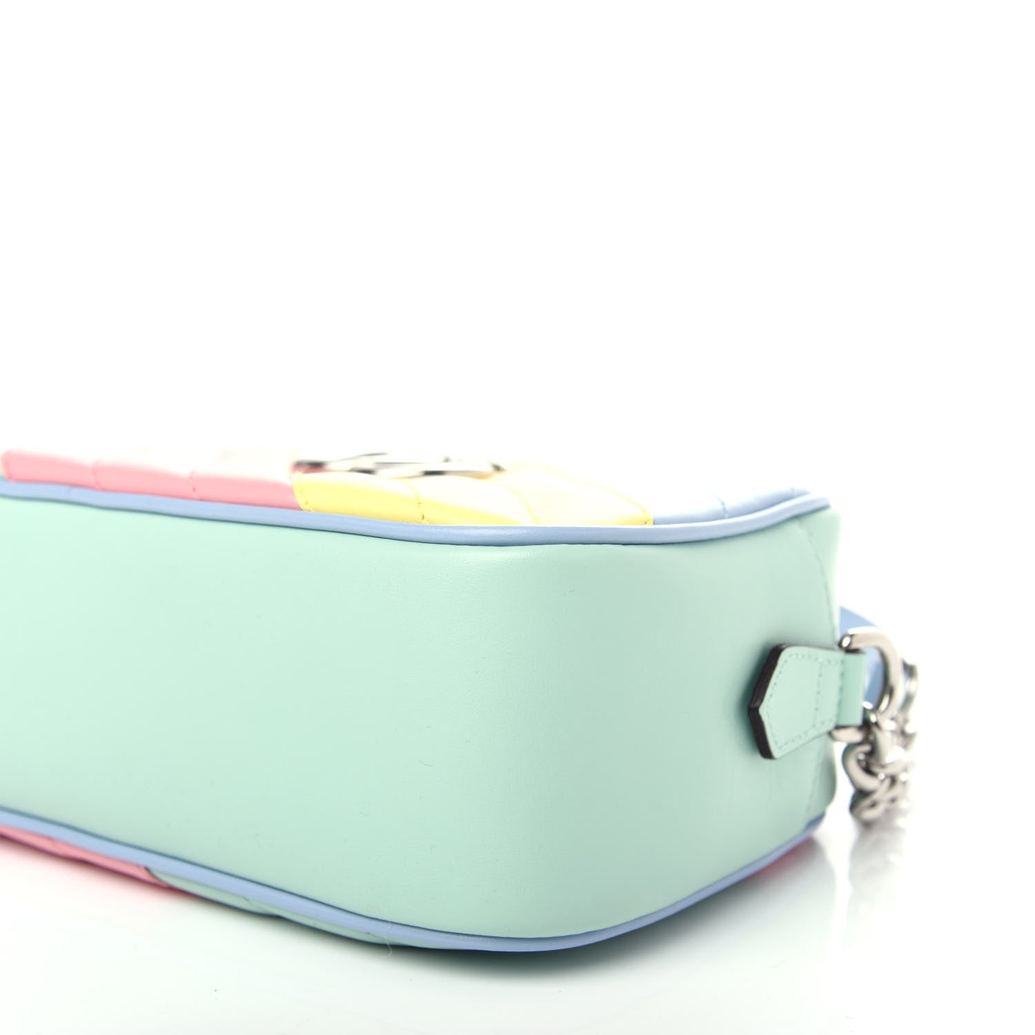 Gucci Calfskin Matelasse Diagonal Small GG Marmont Chain Shoulder Bag Multicolor Pastel 9 of 10