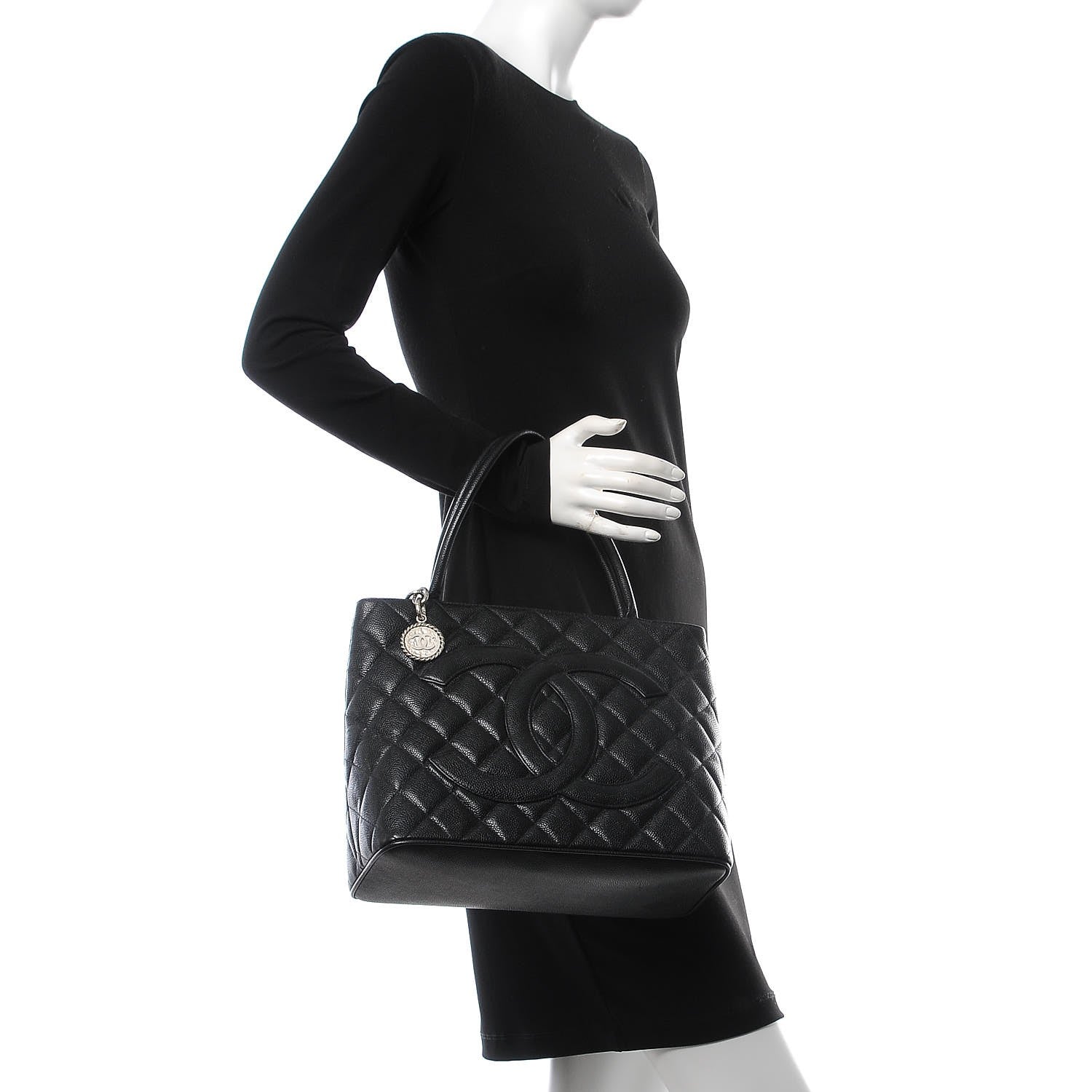 Chanel Caviar Quilted Medallion Tote Black 2 of 8