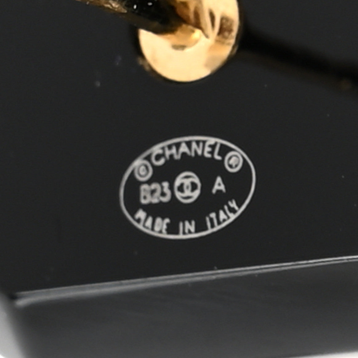 Chanel Enamel Strass CC Earrings Black 4 of 5