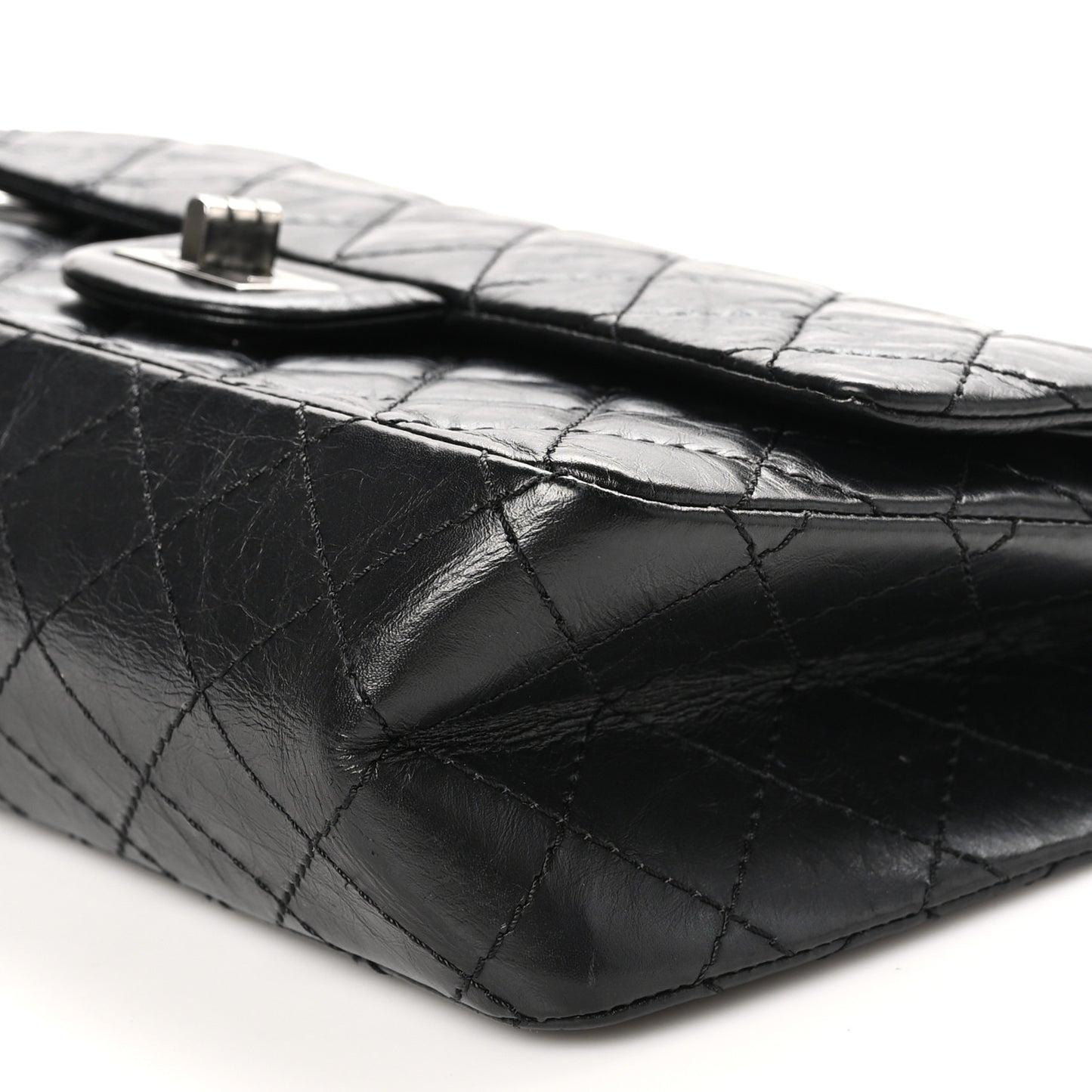 Aged Calfskin Quilted 2.55 Reissue 225 Flap Black