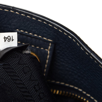 Prada Vitello Daino Side Zip Tote Baltico 10 of 11