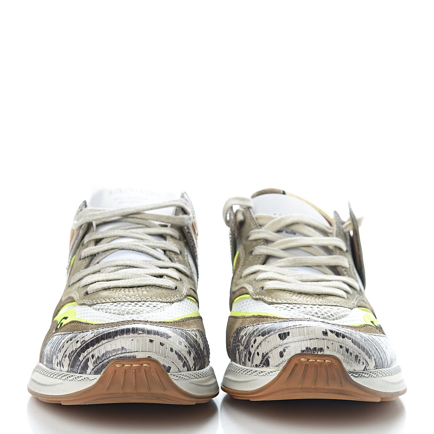 Suede Calfskin Tejus Printed Womens Ultrapace Sneakers 39.5 Natural Ardesia Neon Yellow