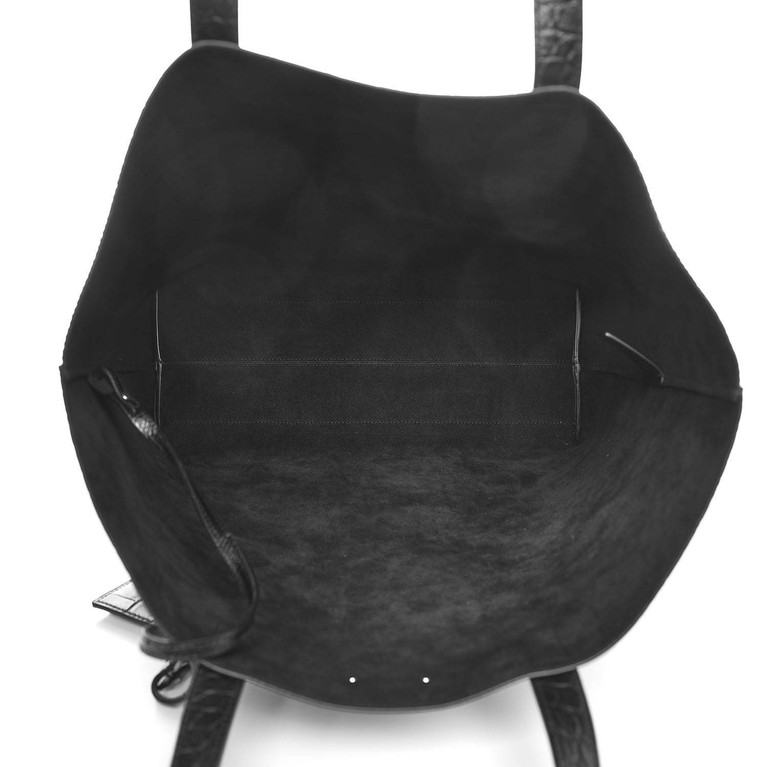 Saint Laurent Croc Calfskin Embossed Bold Shopper Tote Black 7 of 9