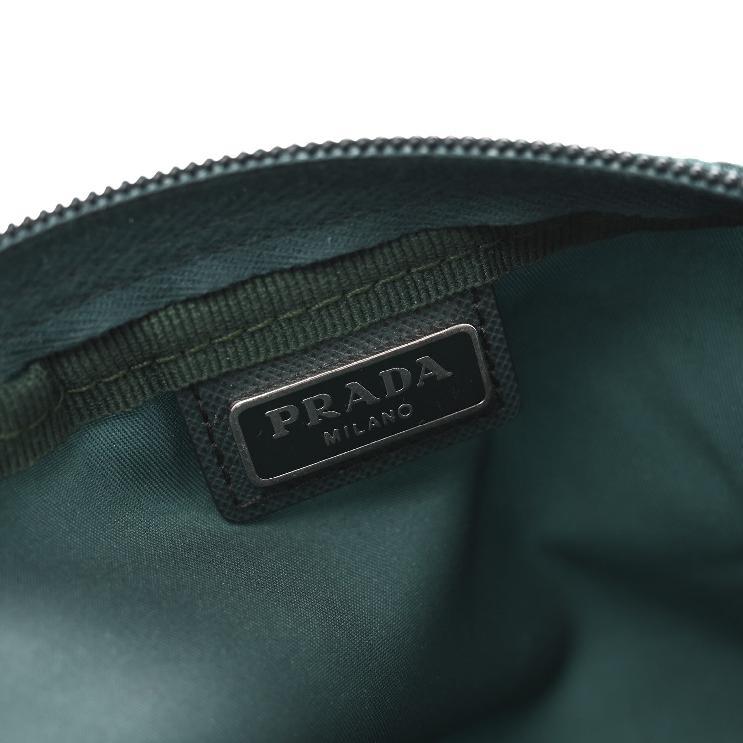 Prada Nylon Tessuto Cosmetic Pouch Green 6 of 9