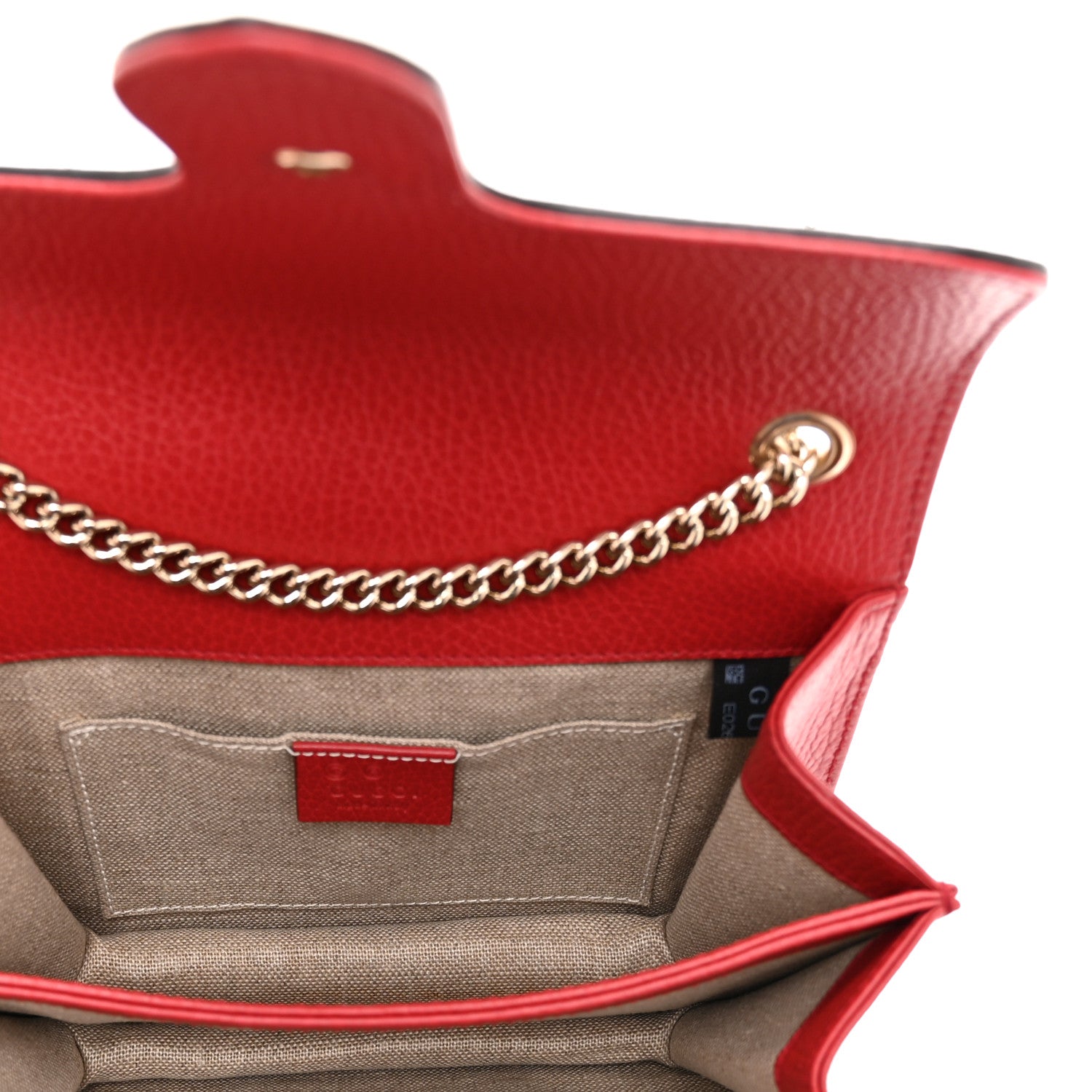Gucci Dollar Calfskin Small Interlocking G Shoulder Bag Red