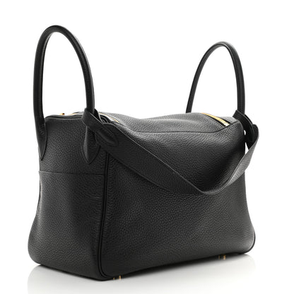 Hermes Taurillon Clemence Lindy 26 Black 3 of 8