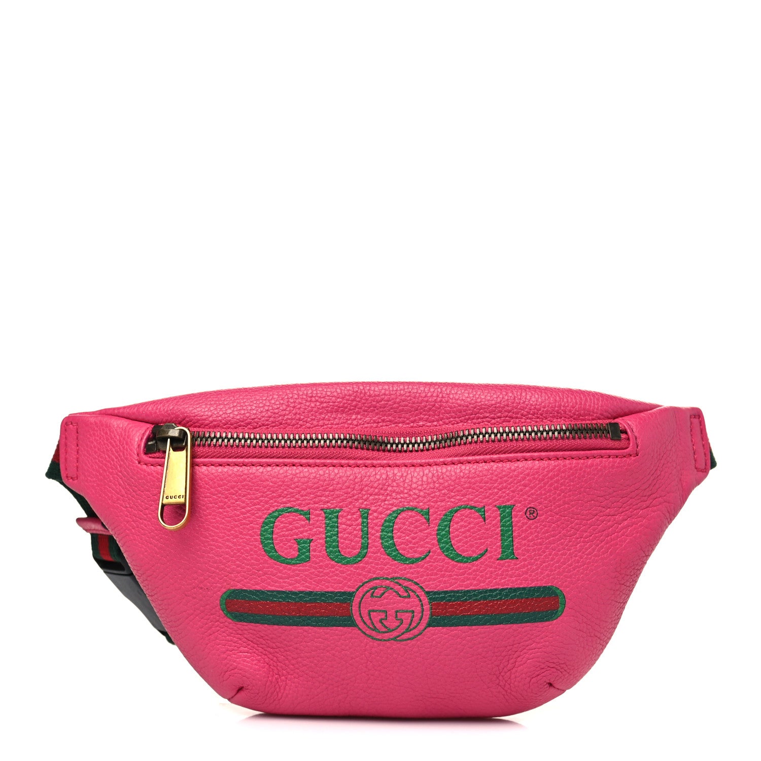 Gucci Grained Calfskin Small Logo Belt Bag Box Pink Green 1 of 6
