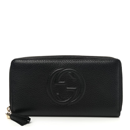 Gucci Pebbled Calfskin Soho Zip Around Wallet Black 1 of 7
