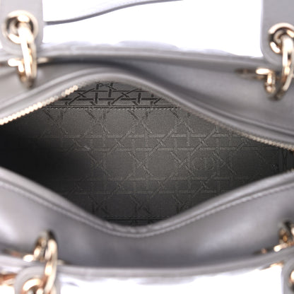 Christian Dior Pearly Lambskin Cannage Medium Lady Dior Grey 4 of 4